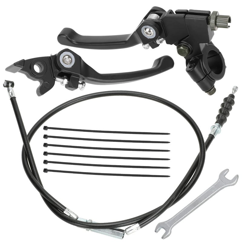 YOXUFA Folding Clutch Brake Lever Perch with Clutch Cable for 110cc 125cc 140cc 150cc Tao Tao DB17 Apollo RFZ DBX15 X18 X19 Z20 Thumpstar Kayo Xmotos SSR YZ Ruckus Pit Dirt Bike 7/8 Handlebar Black - Image 1